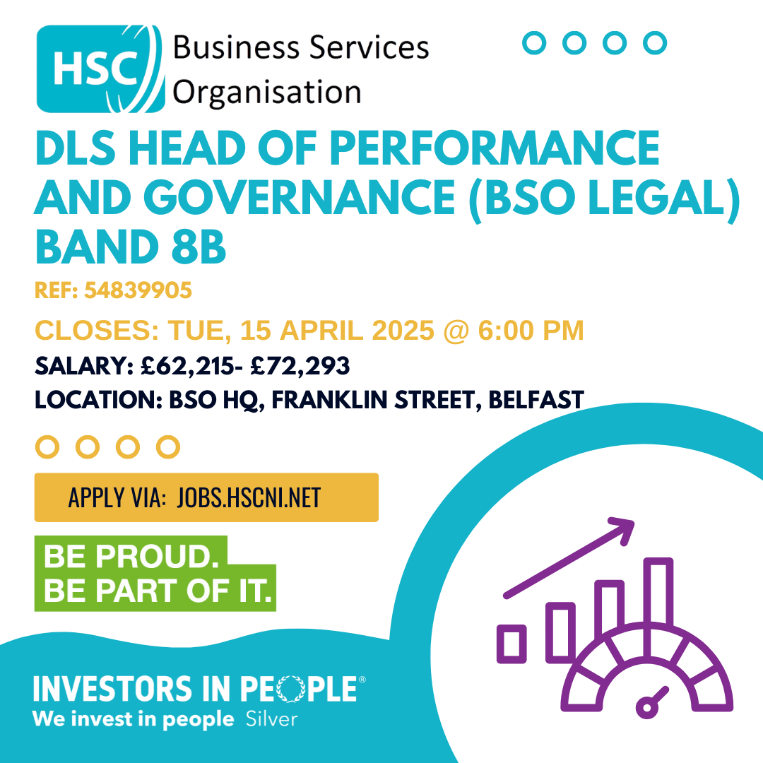 Band 8B - BSO Legal Services (DLS) -  Head of Performance and governance - Ref: 54839905